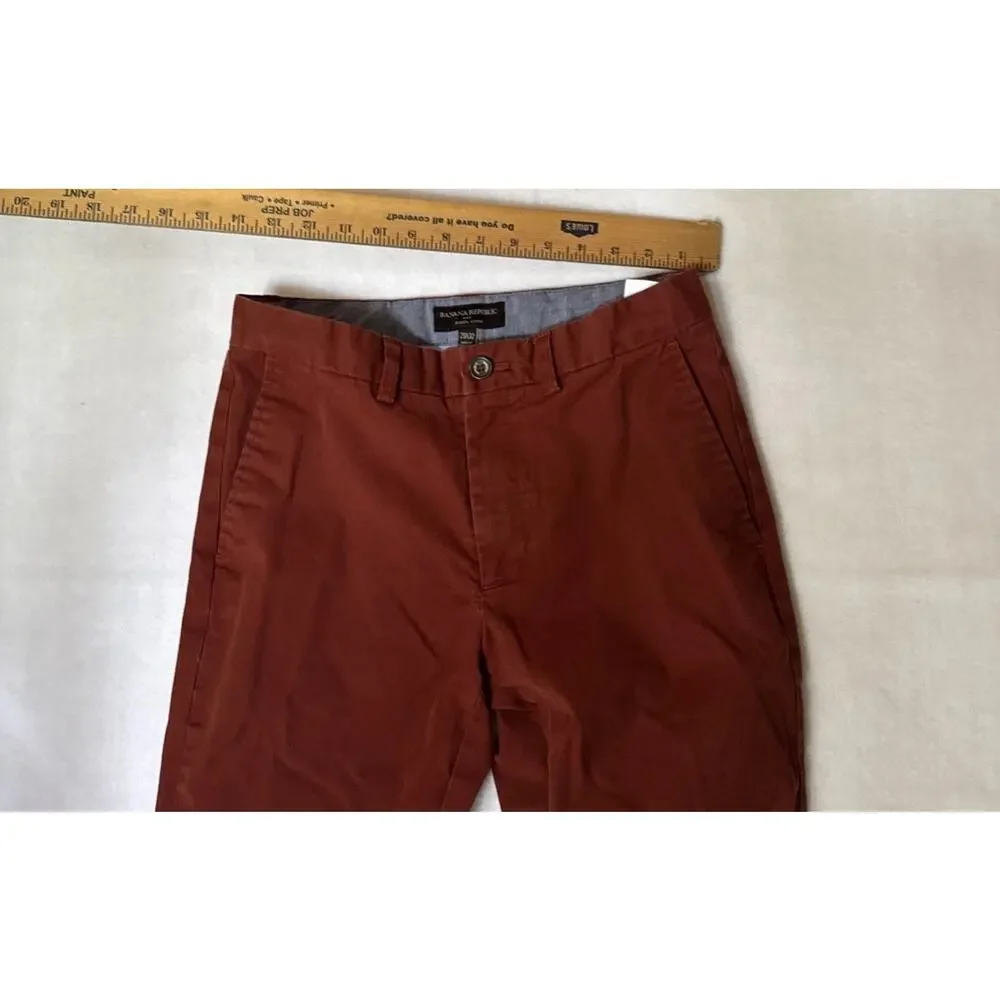 Banana Republic MenAIDEN CHINO Pants Burnt Orange Sz29x32 97% cotton 3% spandex